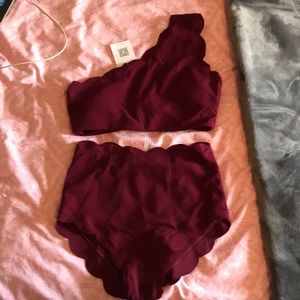 High waisted bikini ruffled edge! ZAFUL